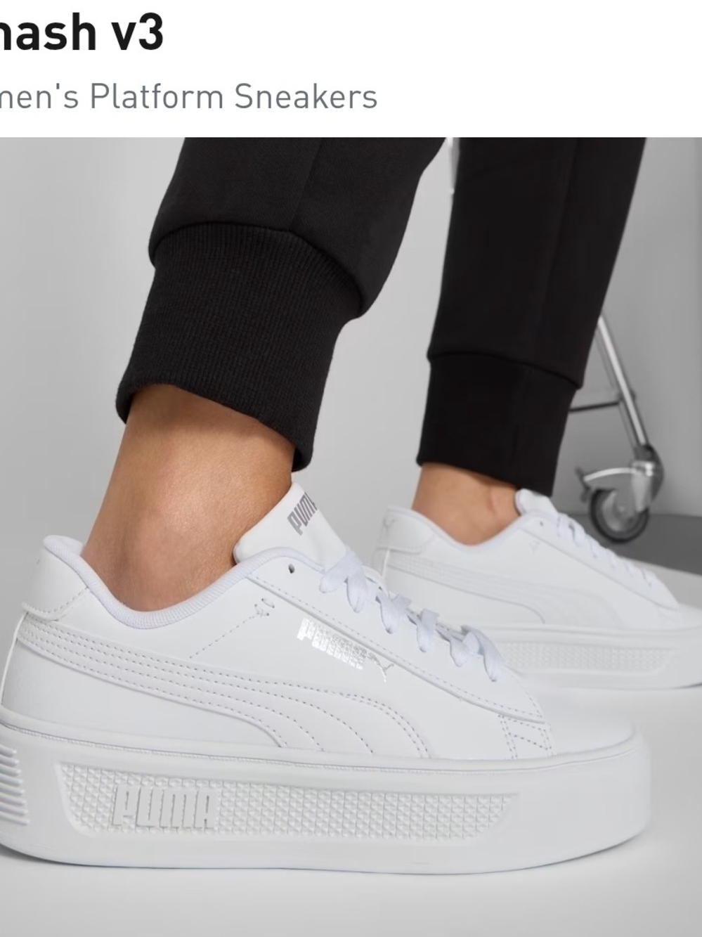 Puma Smash v3 Women’s Platform Sneakers in White - 7.5 NEW